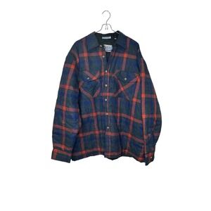 Sports Afield Men's Shirt Quilted Lined Plaid Flannel Shacket Multicolor Size XL